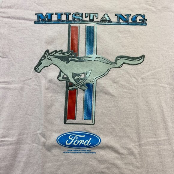 Ford Mustang Shirt Kinds Girls Youth XL Pink Graphic Print T-Shirt Fit Women XS - Picture 2 of 8